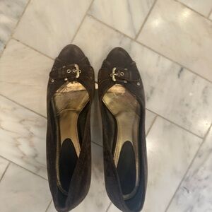 Zara Dark Brown Women's Heels with Buckle Detail